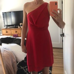 BCBG Maxazria Red One Shoulder Dress - Size 02